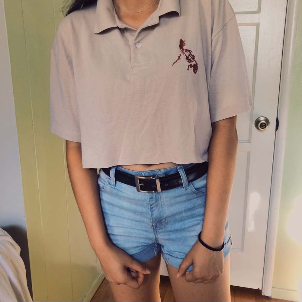 Cropped Beige Philippines Polo
